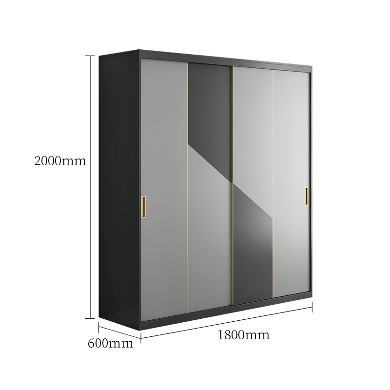 Dressing Table Dressing Mirror Sliding Door Wardrobe Top Cabinet Large Storage Closet Wardrobe