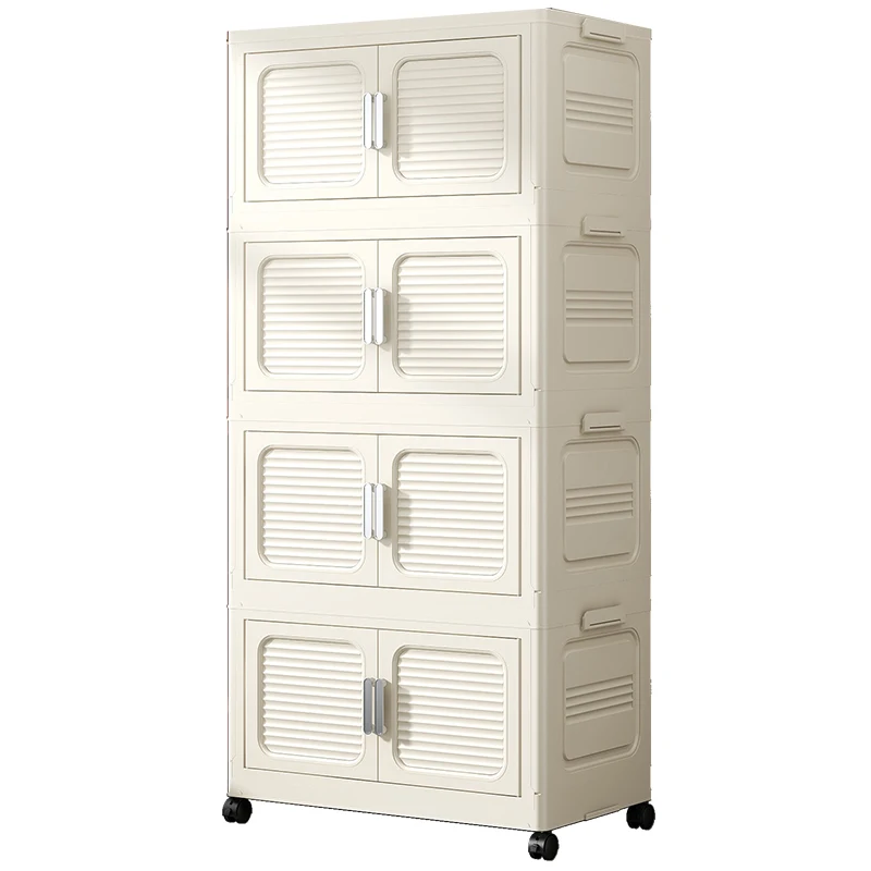 Storage Cabinet Collapsible Rolling Storage Cabinet Good Quality New Arrivals 4 Layer Multifunction Household Plastic Modern