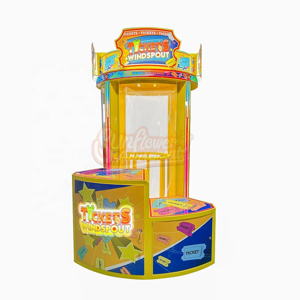 Ticket Redemption Arcade Games Coin Operated Machine Ticket Windspouts Grab Money Bill Blower Catching Booth Machine