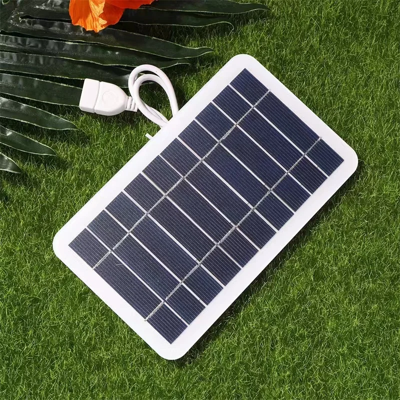 Portable Mini Solar Battery Charger 2W 3W 5V USB Waterproof Flexible Small Sized for Mobile Phone Plastic Frame