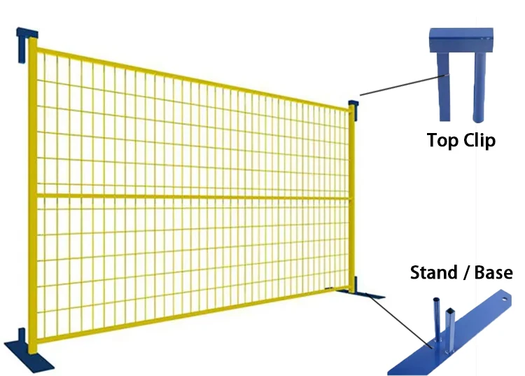 Customized Galvanized Outdoor Portable Metal Sustainable Canada Style Base Construction Site Temporary Fence Panel supplier