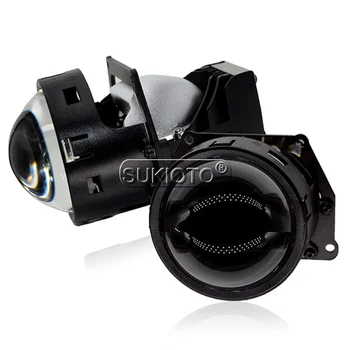 SUKIOTO 2PCS Bi-LED Projector H4 H7 9005 9006 Auto Bi LED Double Light Lens High Low Beam 90W 6000K 25000LM LED Headlight Bulbs