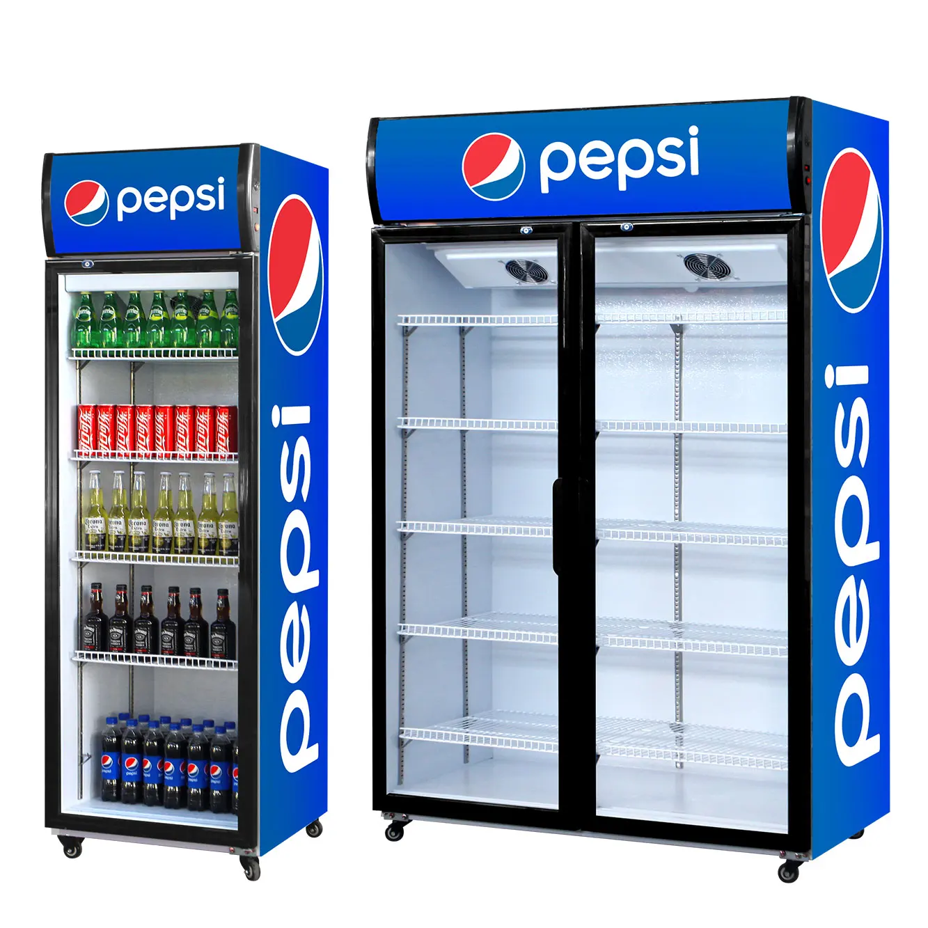 Pepsi Display Refrigerator With Single Glass Door For Beverage Display