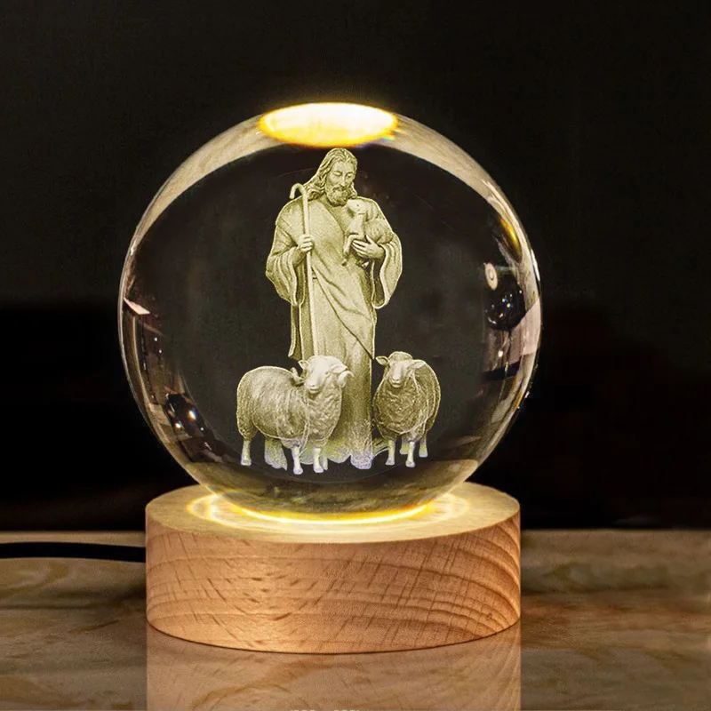 Factory Custom 3D Laser Engraved K9 Crystal Ball USB Base Wedding Anniversary Gift