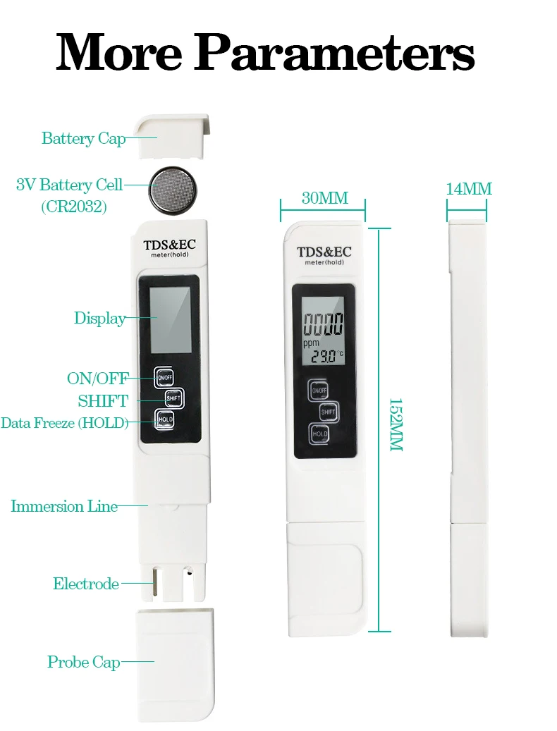 digital water quality tester 0-14 PH meter 0-9999 ppm TDS meter combo