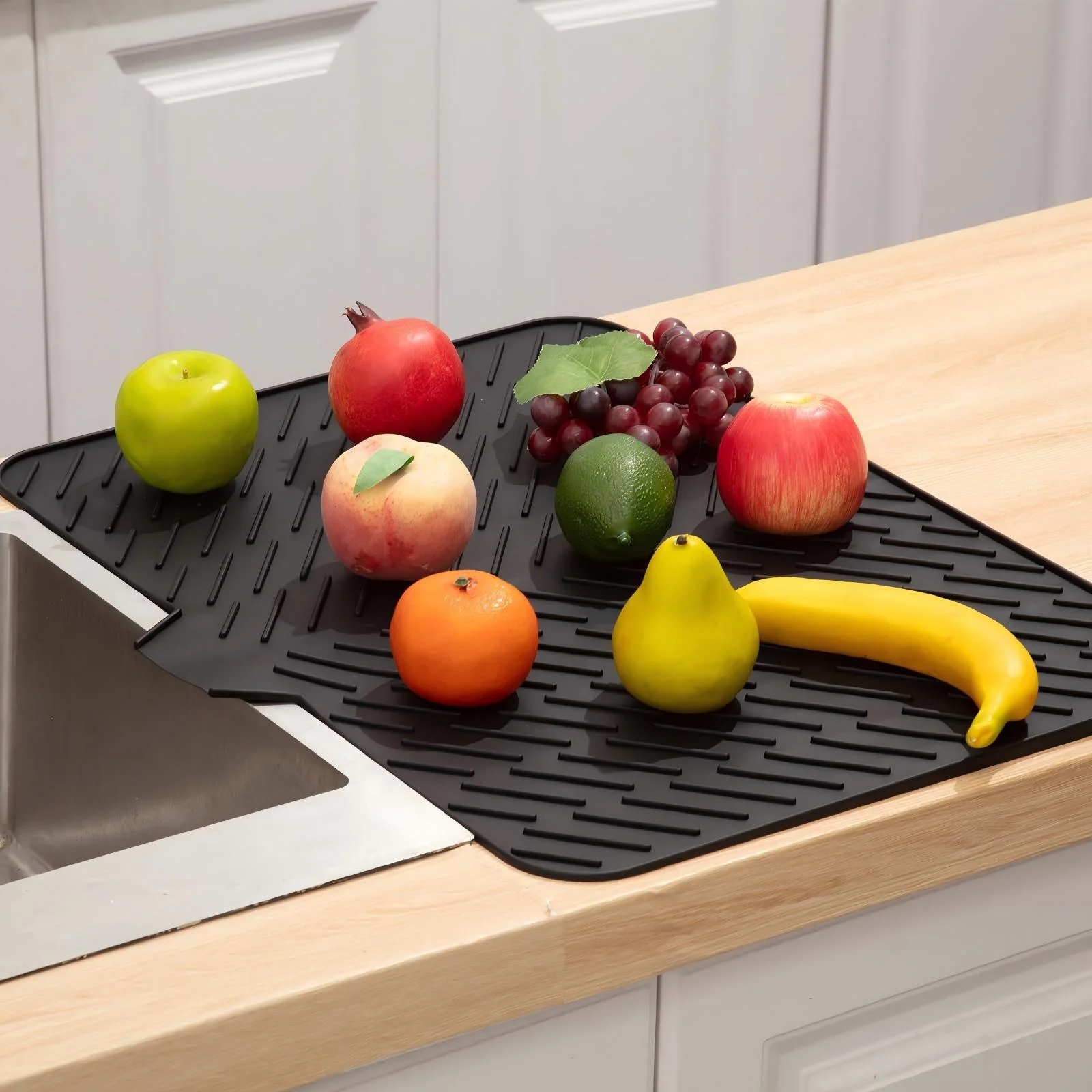 Cross-border Slope Silicone Drainage Mat Sink Countertop Tableware Heat-Resistant Insulation Diversion Biodegradable Kitchen