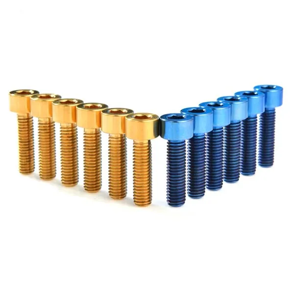 Factory Suppliers Titanium Anodised Nuts And Bolts Self-Drilling Screws M5 M10 Hexalobular Internal Titanium Chicago Screw M4