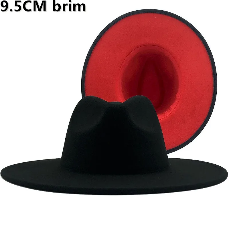 black and red fedora hat mens