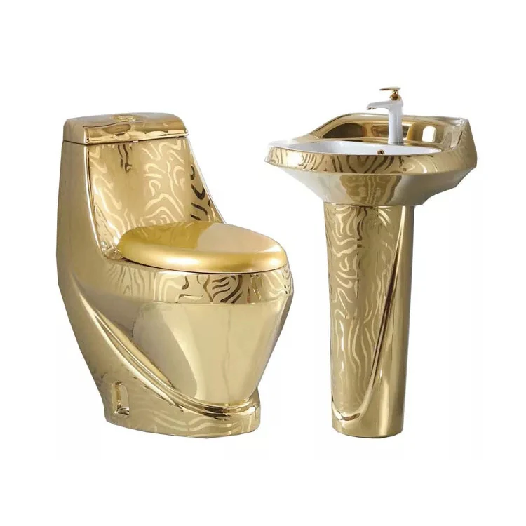 European Royal Vintage Bathroom Sanitary Ware Golden Plated Luxury