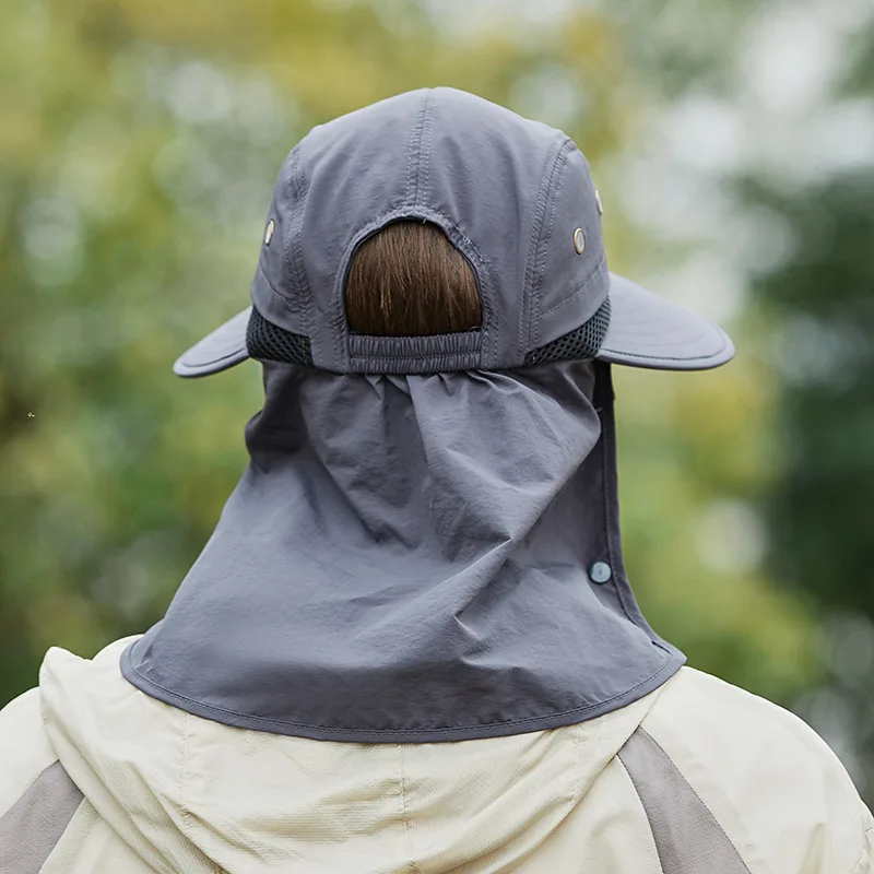 Outdoor Sun Fishing Hat for Men Women Wide Brim Hat With Detachable Face Cover & Neck Flap Camping Hiking Hat