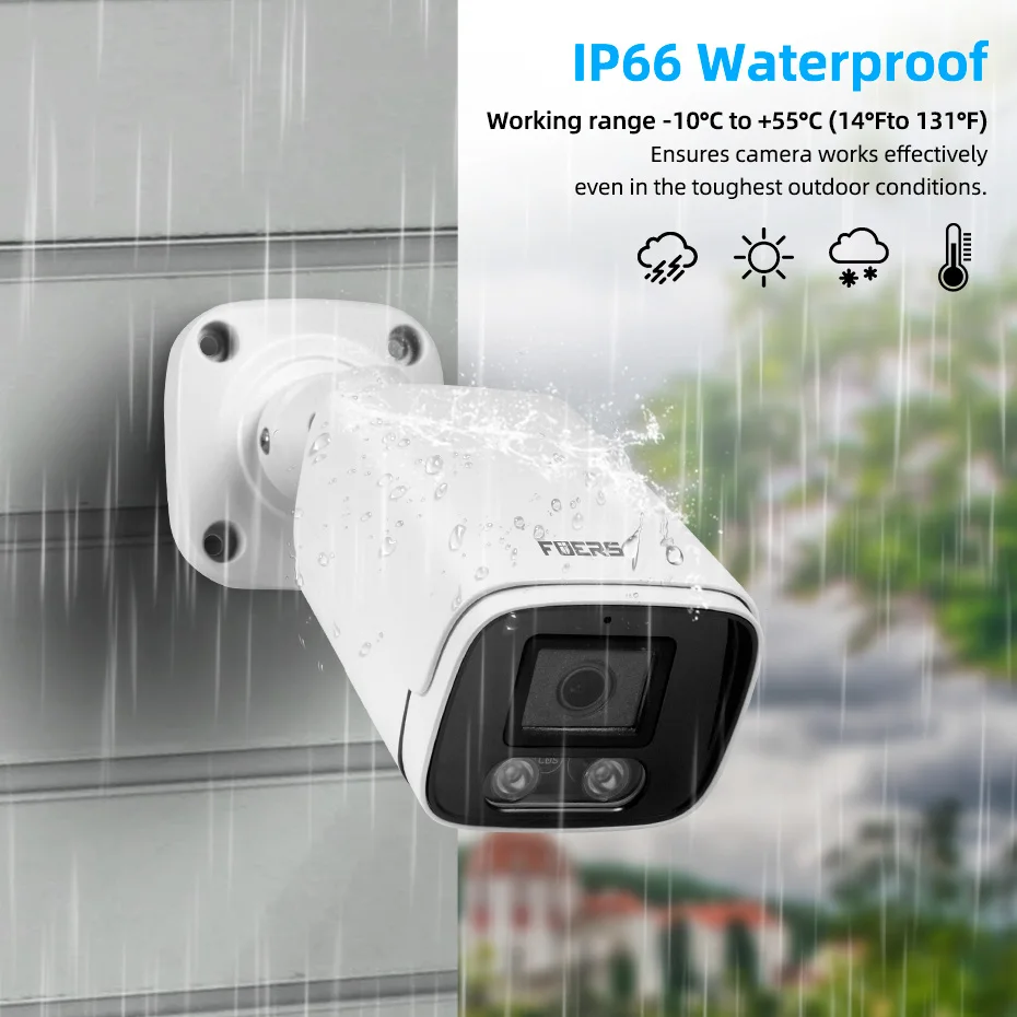 KERUI 8MP POE Camera Vehicle Audio Face Detection Home Security Network Camera for NVR System Surveillance Bullet IP Camera CCTV