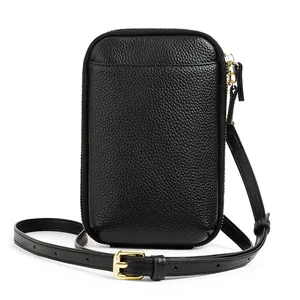 Custom Logo Fashion Cell Phone Small Crossbody Bags Shoulder Pocket Wallet Pouch Mobile Phone Bag Case With Neck Strap