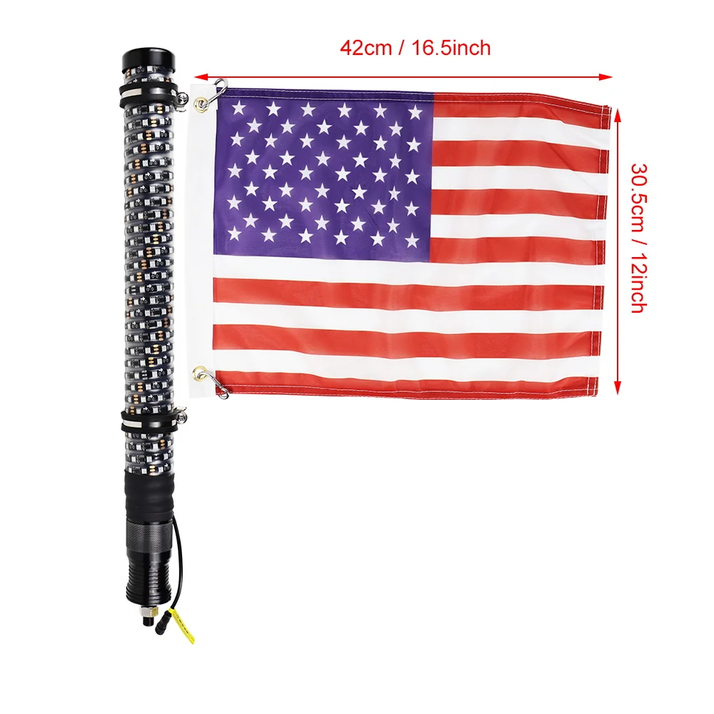 Pair 2FT Spiral LED Fat Whip Light Antenna RGB Chasing For Can-am - Foto 11