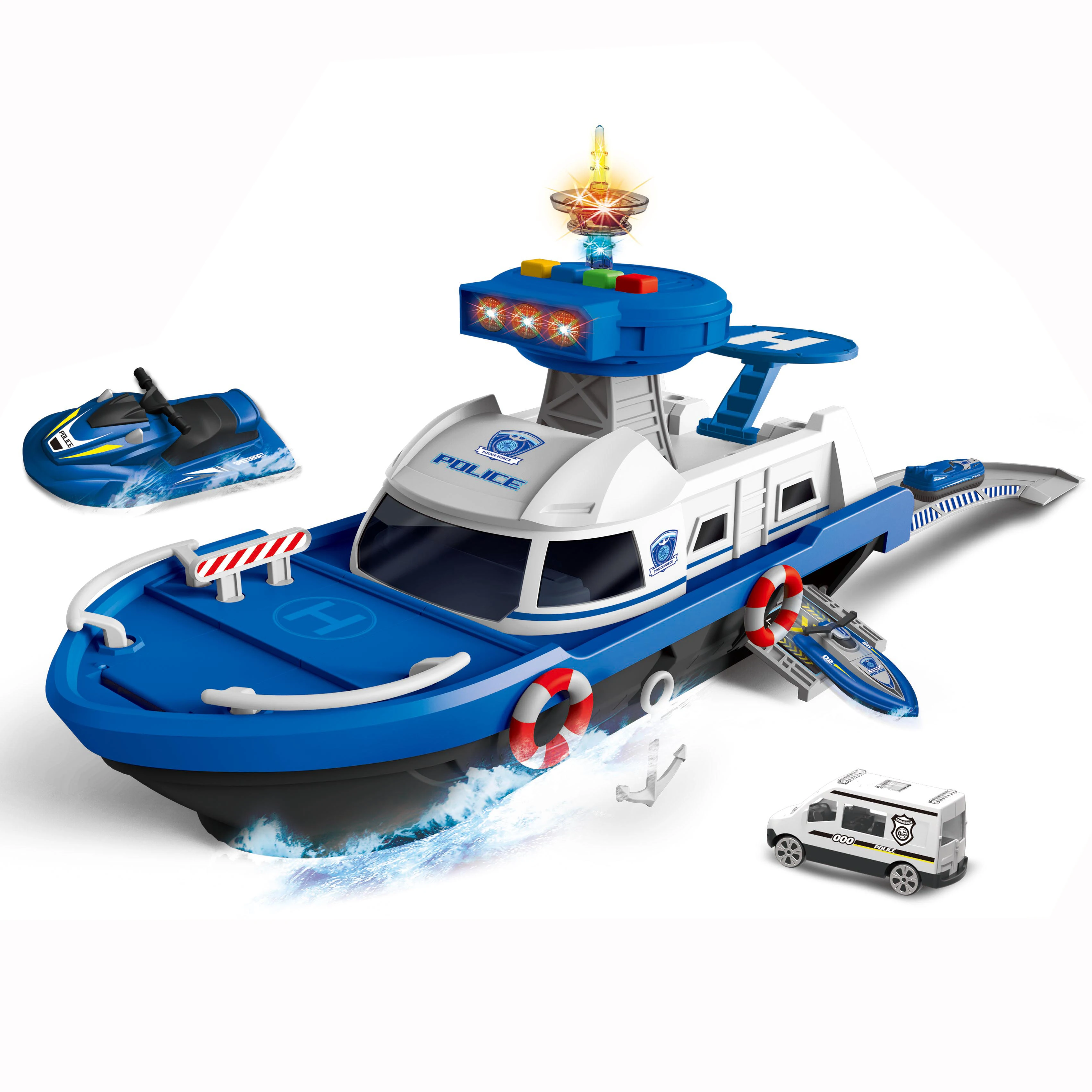 Kids Cartoon Light Music Toy Role Play Police Electric Boat 1:64 Alloy  Slide Ship - Buy Kids Cartoon Light Music Toy,Role Play Police Electric Boat,Alloy  Slide Ship Product on 