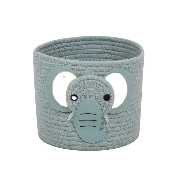 Customized High Quality Cartoon Animal Foldable Toy Children'S Cotton Rope Linen Bathtub Laundry Basket Storage Basket