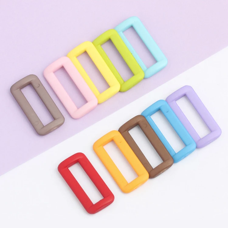 20mm 25mm Colorful Adjustable Plastic Nylon Rectangle Ring Strap Buckle