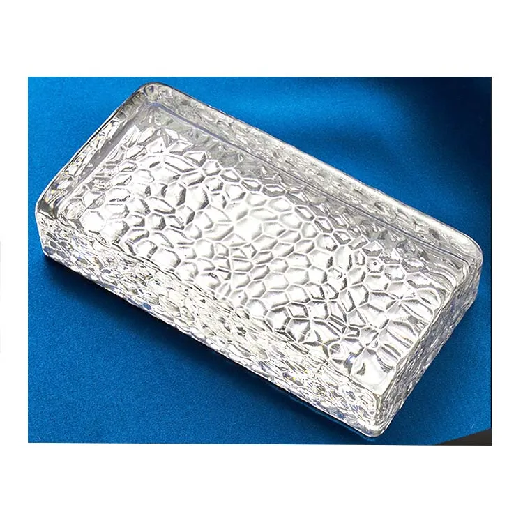 Ice Crystal Pattern Silver Plated Glass Brick  Durable Hot Melt Glass Bricks Partition Wall Fireproof Solid Building Glass Brick