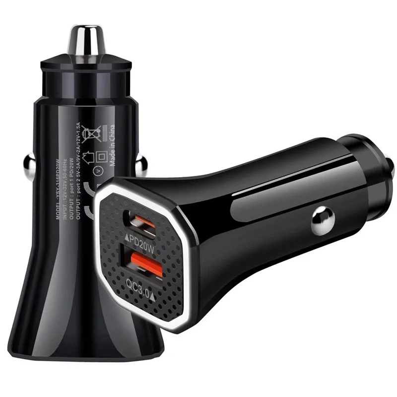 Hot Selling Pd 20w Qc 3.0 Typec Fast Mobile Phone Usb Car Charger For