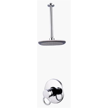High Quality Washing Room Ceiling Mounted Shower Set Rain Faucet Set Brass Vertical Top Spout Round Head Shower Kit