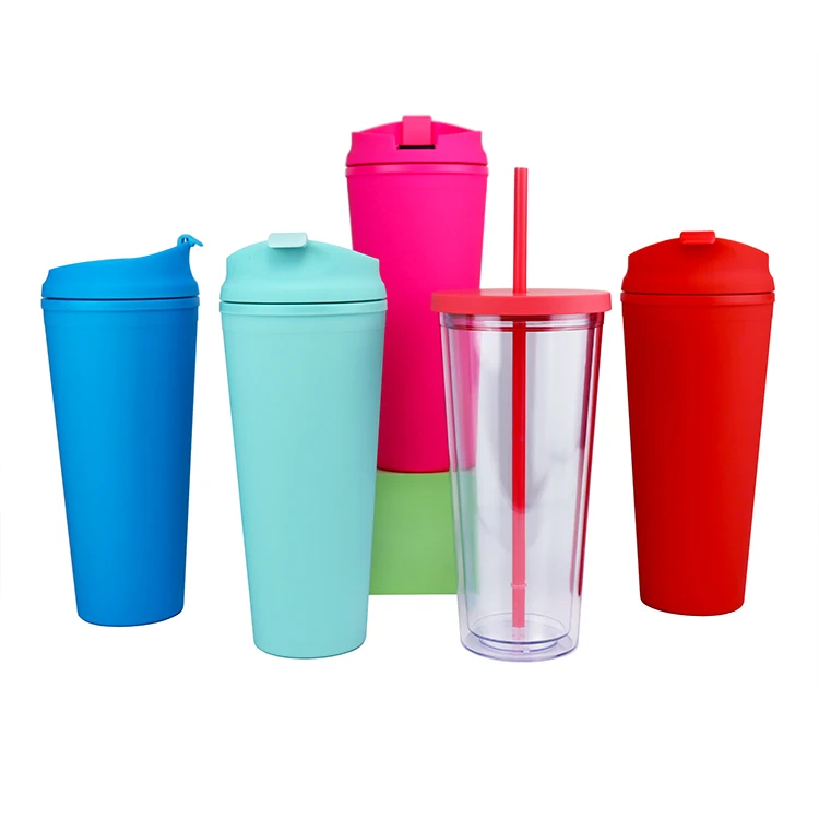 Double Wall Matte Plastic Bulk Tumblers Colored Acrylic Reusable Cups with  Lids and Straws Acrylic Tumbler - China Plastic Bottle and Plastic Water  Bottle price