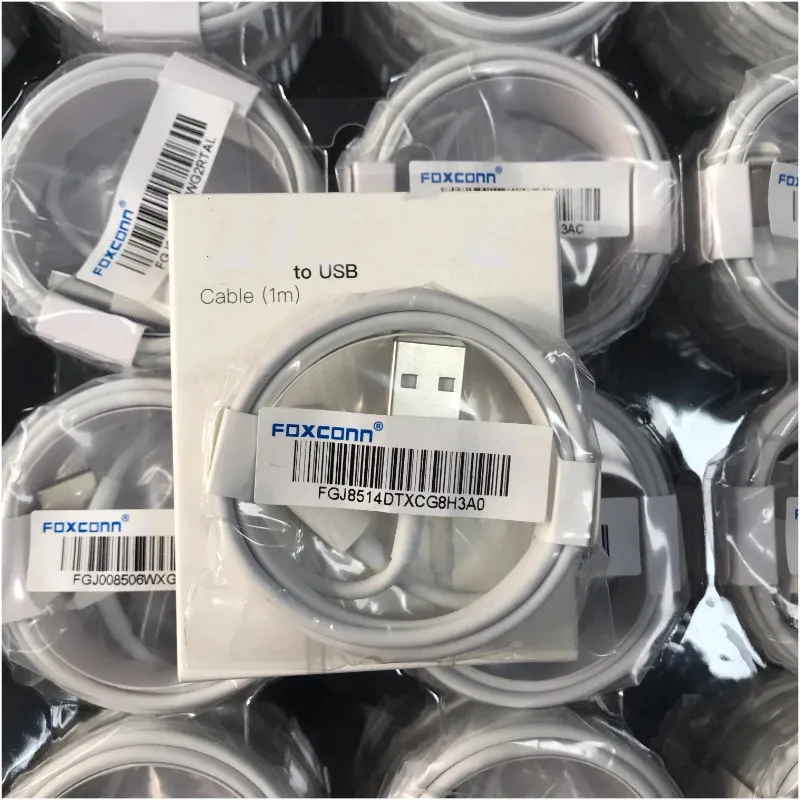 Лидер продаж кабель USB Foxconn из термопластичного эластомера 1 м с подсветкой для быстрой зарядки телефона передачи данных iPhone
