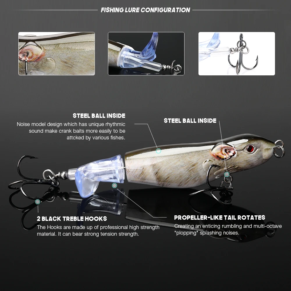 Fishing Lure Set Hard Bait Mouse Whopper Plopper Fishing Lures