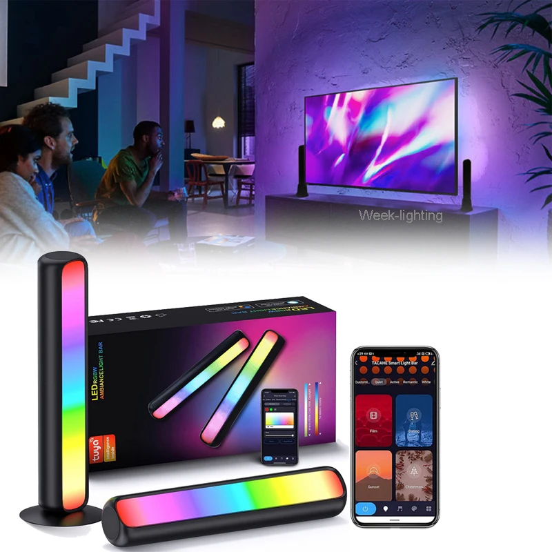 Smart Light Bars Flow Gaming RGB TV Ambiance Backlight Music Sync Color Changing Light Bar BT App Remote Control