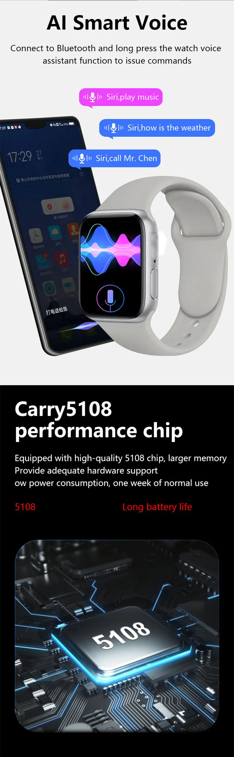 2022 Spovan Ws27 Luxury Relogio Smart Watch 1.9