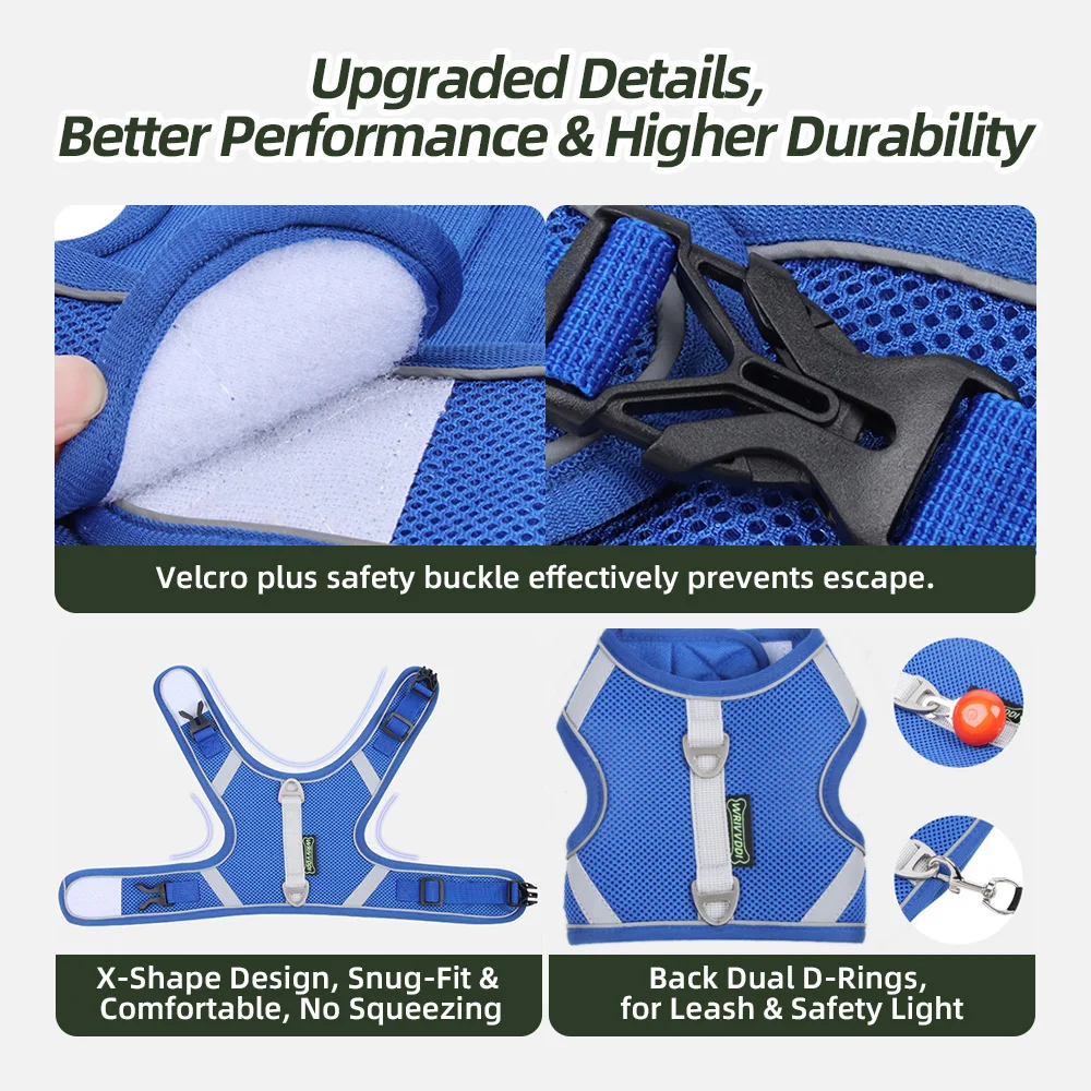 Wholesale Pet Supply Reflective Dog Harnesses Adjustable Breathable Sp - product detail 4