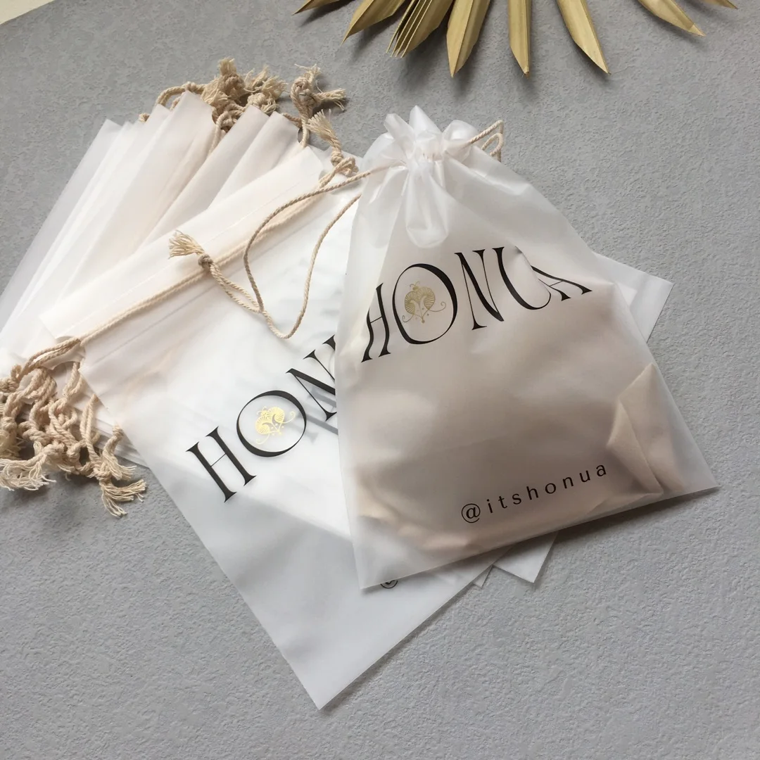 Wholesale Custom Printed Logo Waterproof Frosted Pvc Drawstring Pouch Plastic Packaging Pouch Bag