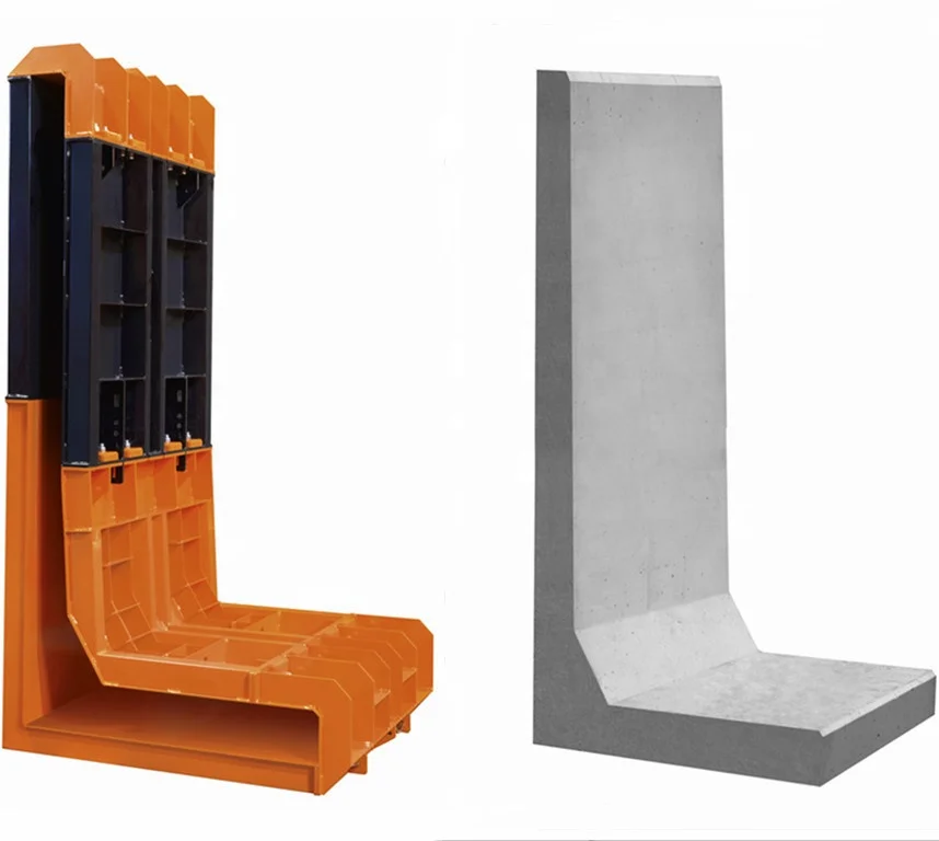 made in China L type concrete Retaining wall mold for sale