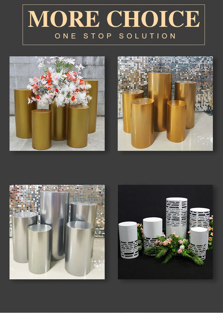 Round Cylinder Pedestal Plinth - 5 Pcs Set main image 0