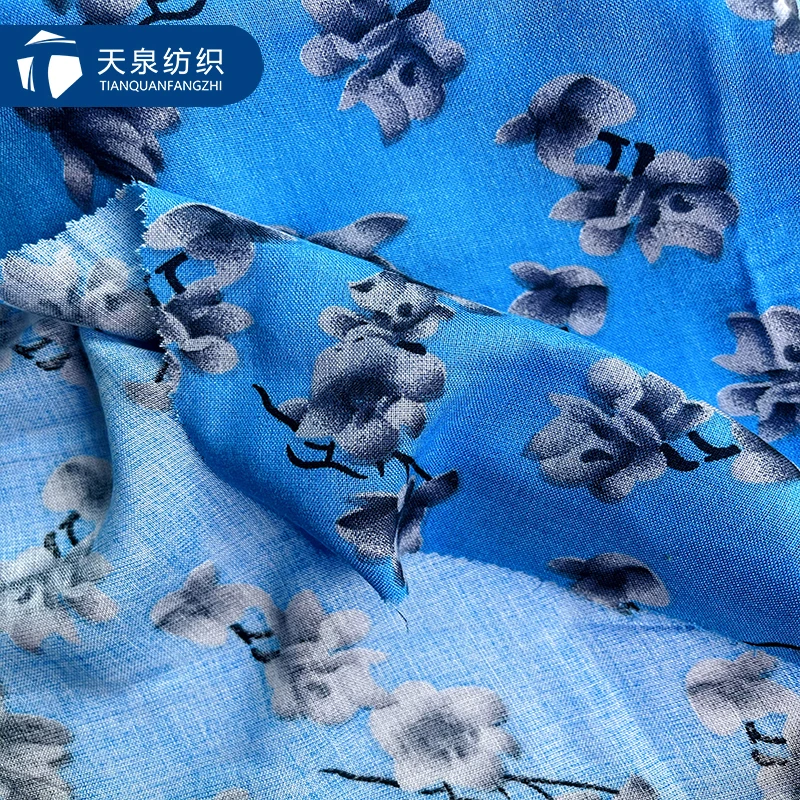 Plain Dyed 100 Polyester Shiny Printed Linen Bird Of Paradise Rayon