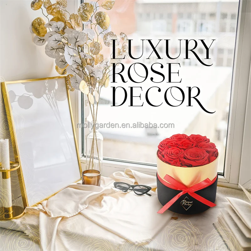 Forever Flower Gift Box Red Real Preserved Roses In A Box Handmade Rose