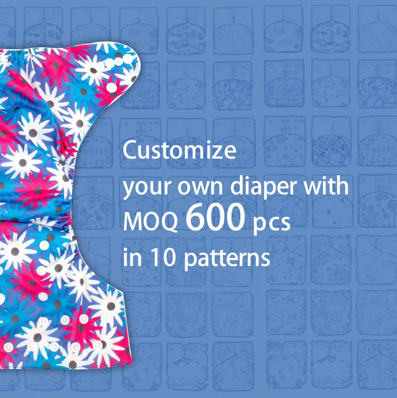 Babyshow WHOLESALE Hotsell Monkey Pattern Reusable Comfortable Washable Cloth Diapers Adjustable Custom Diapers Nappies