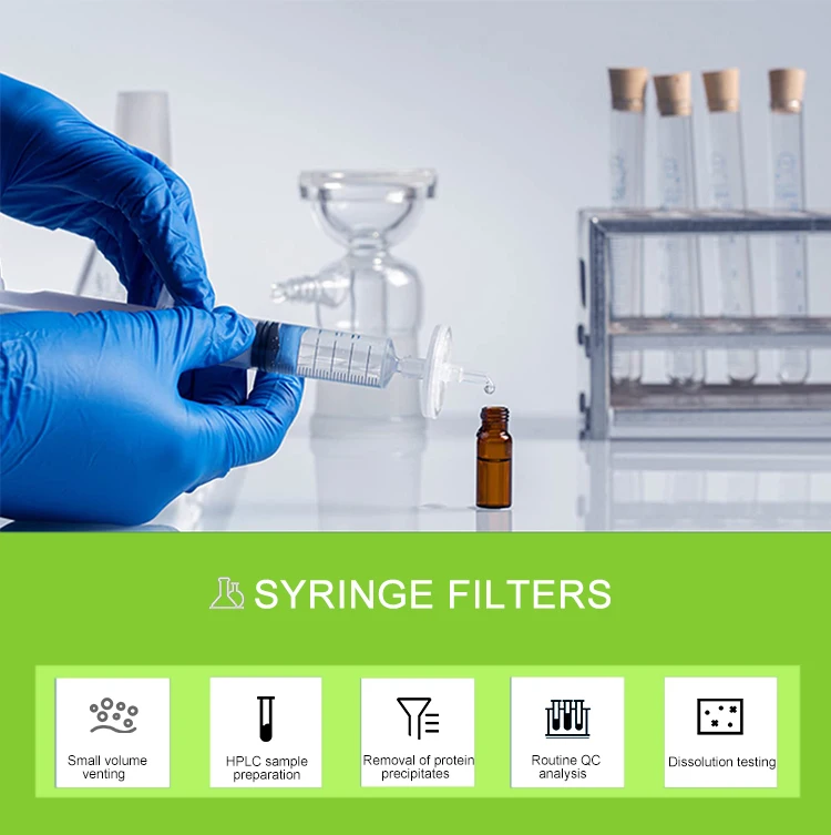 33mm 0.45um Disposable Hydrophilic Pvdf With Prefilter Glass Fiber For