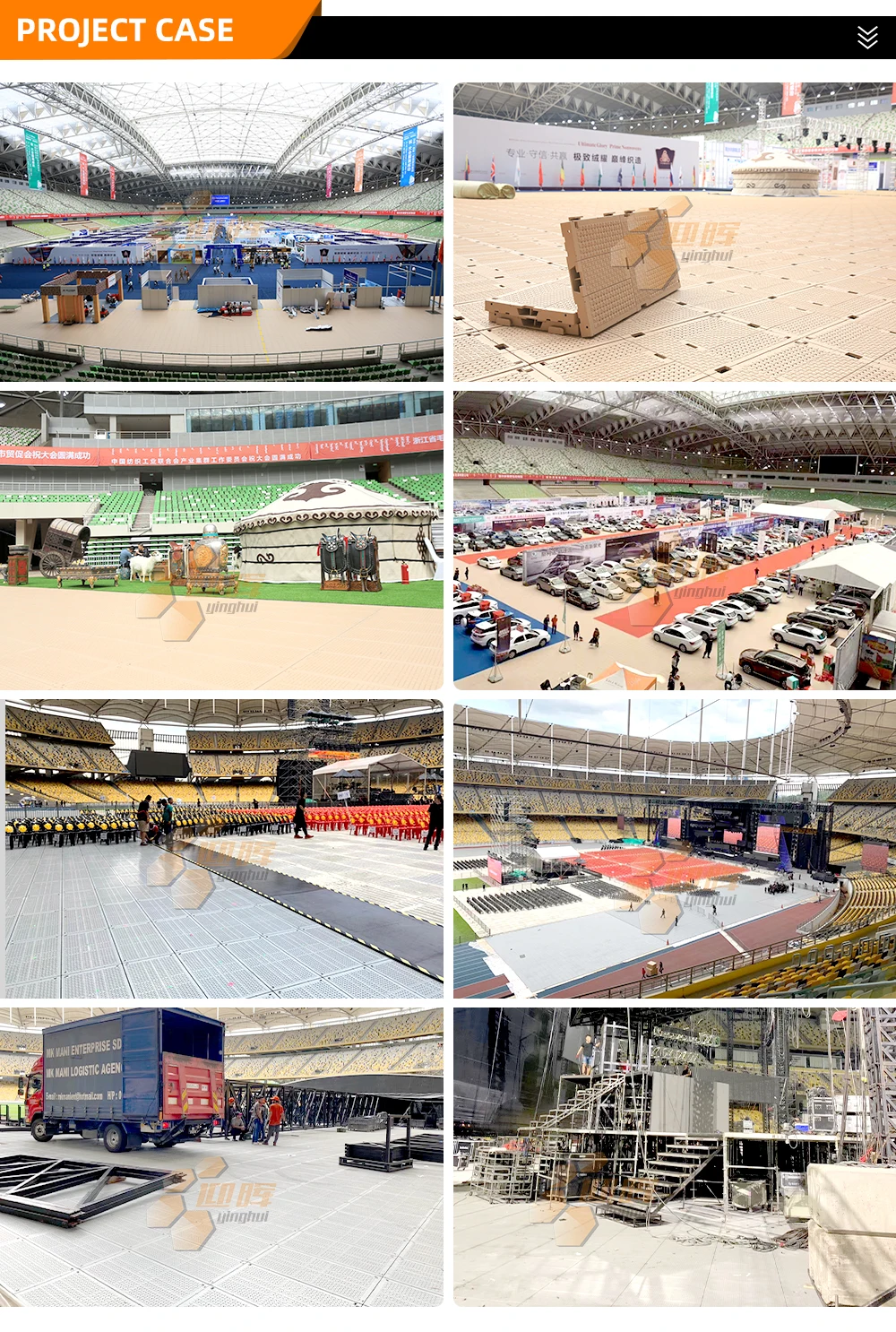 Antislip Interlocking Temporary Flooring Heavy Vehicle Garage Plastic Event Deck Flooring