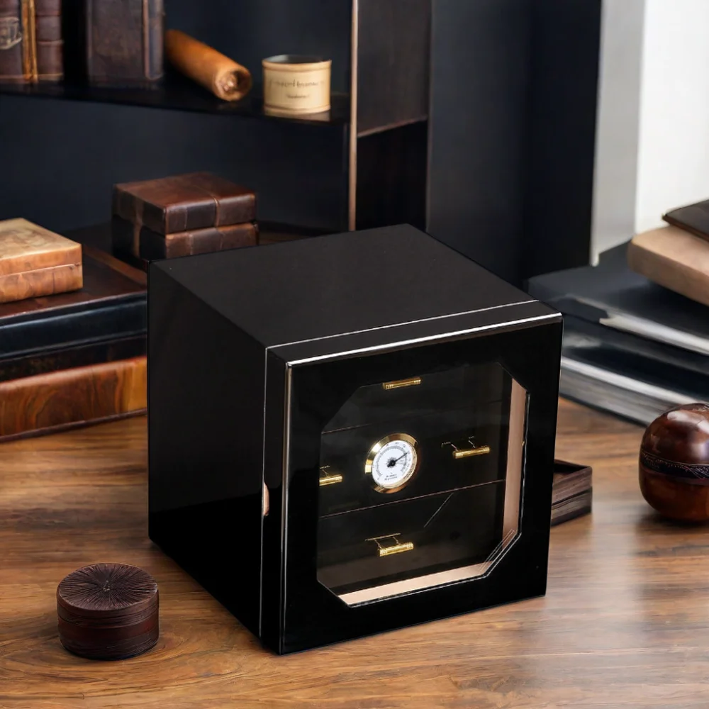 Luxury Custom Packaging Manufacturer Color  Glossing Empty Humidor Wood Cigar Boxes Wholesale