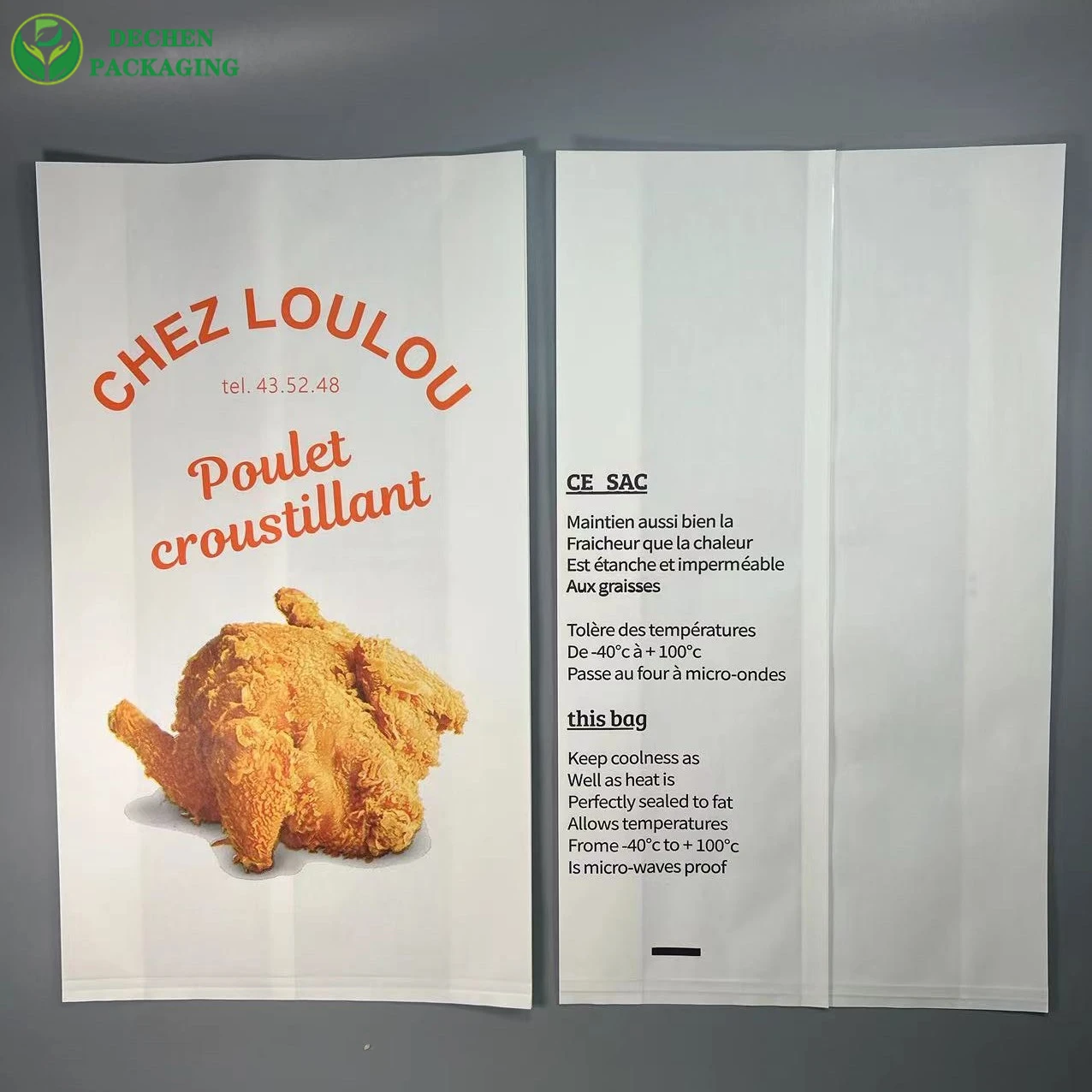 Chicken bag DECHEN PACKAGING bread packaging branded option image