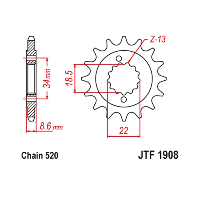 520 Chain Model 14T 15T Front Sprocket Chain Kit for Ktm Duke 390