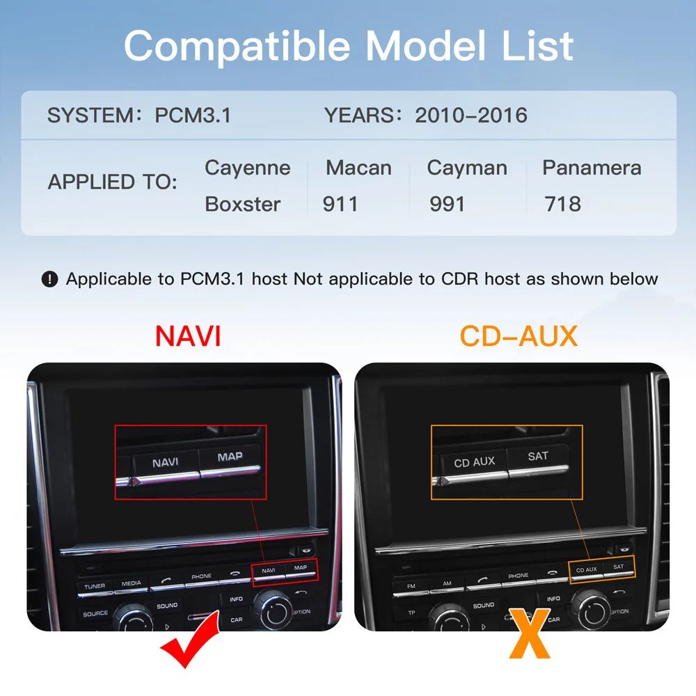 Carabc Wireless Carplay Android Auto For Porsche Pcm3.1 Pcm 4.0 Carplay