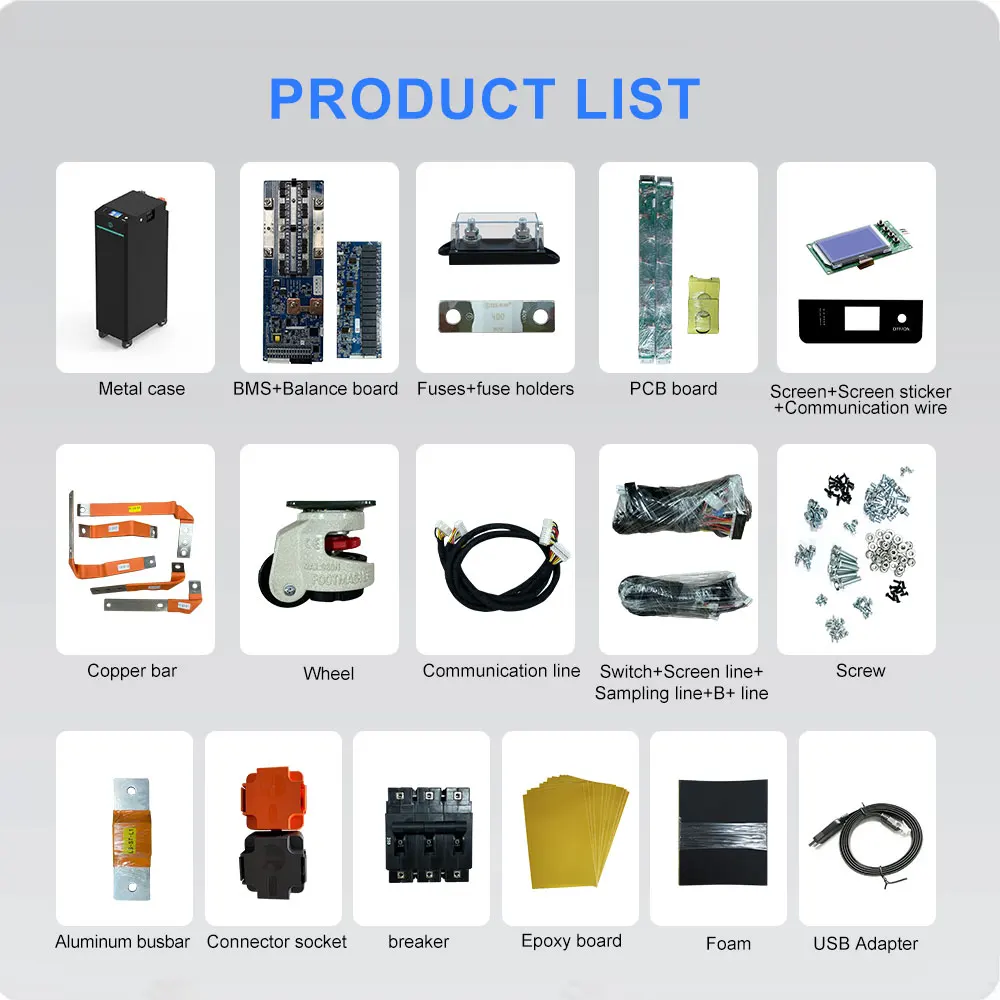 SEPLOS V4  Updated DIY Kits With UL Certified 250A DC Breaker in Stock in EU for 48V  15KWH Battery Pack