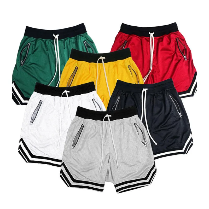 Men's Sports Training Shorts Polyester Running Fiess Gym Men Basketball Shorts403_voghion.com