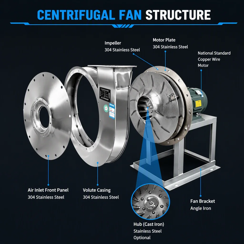 Corrosion-resistant High-pressure Centrifugal Ventilator - detail 6