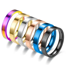 New Jewelry Japan and South Korea Simple 4mm Flat Stainless Steel Smooth Ring Titanium Steel Couple Hand Jewelry