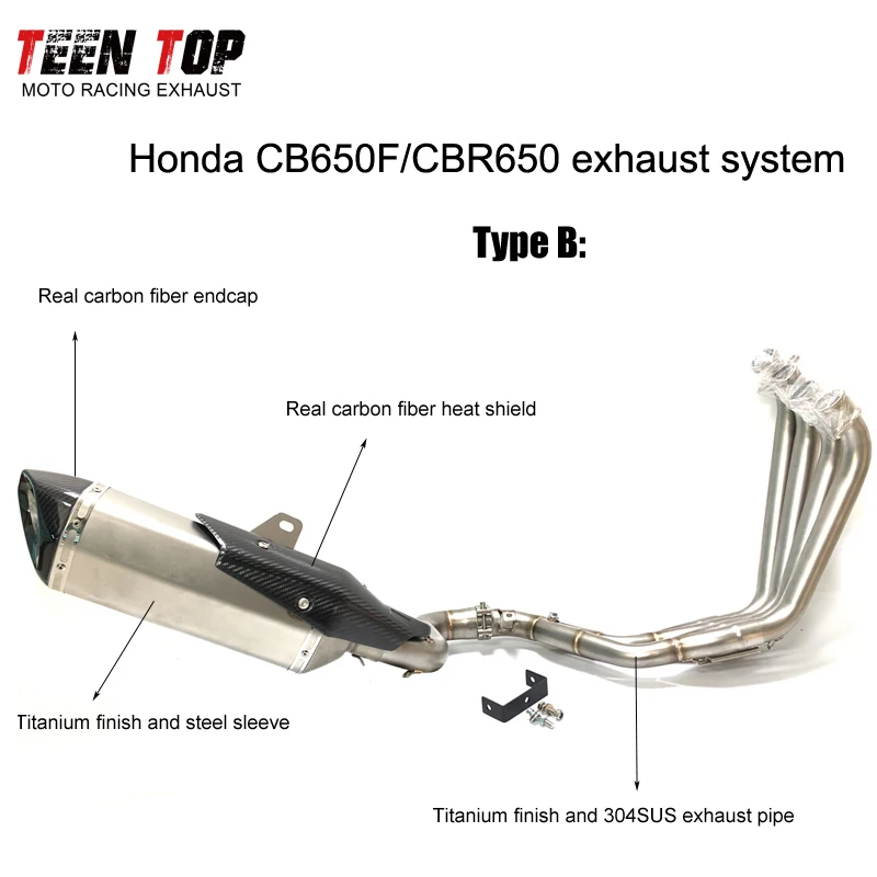 thumbnail image 2 of Full Exhaust System Header Pipe For Honda CBR650R CBR650F CB650R CB650F 2014-2023 2 of 3