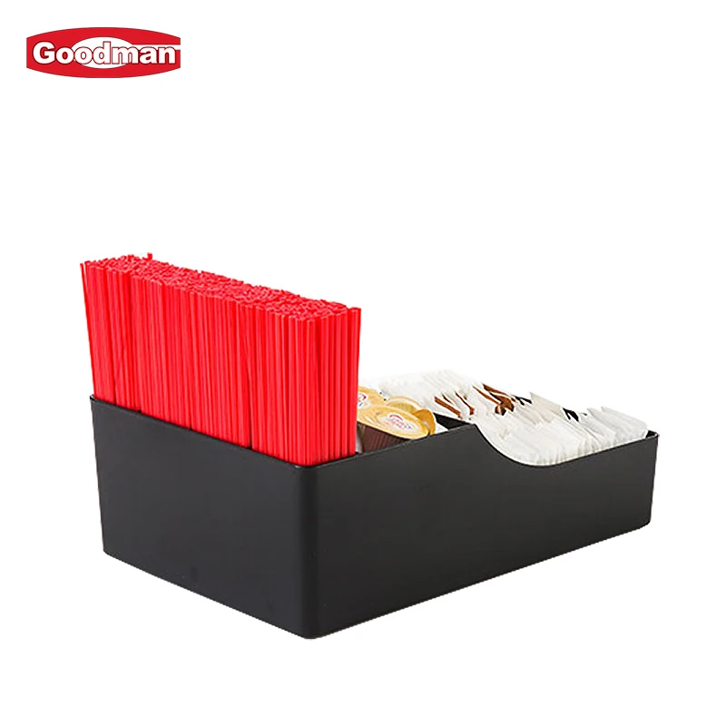 6-Compartment Condiment Organizer for Coffee Station 