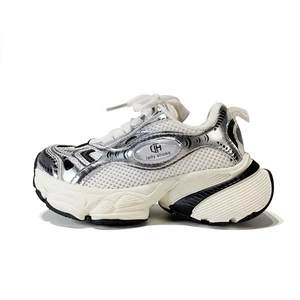 TBS Korean Style New Thick-Soled Sports Shoes for Girls and Boys Breathable Mesh Casual Sneakers for Kids Student