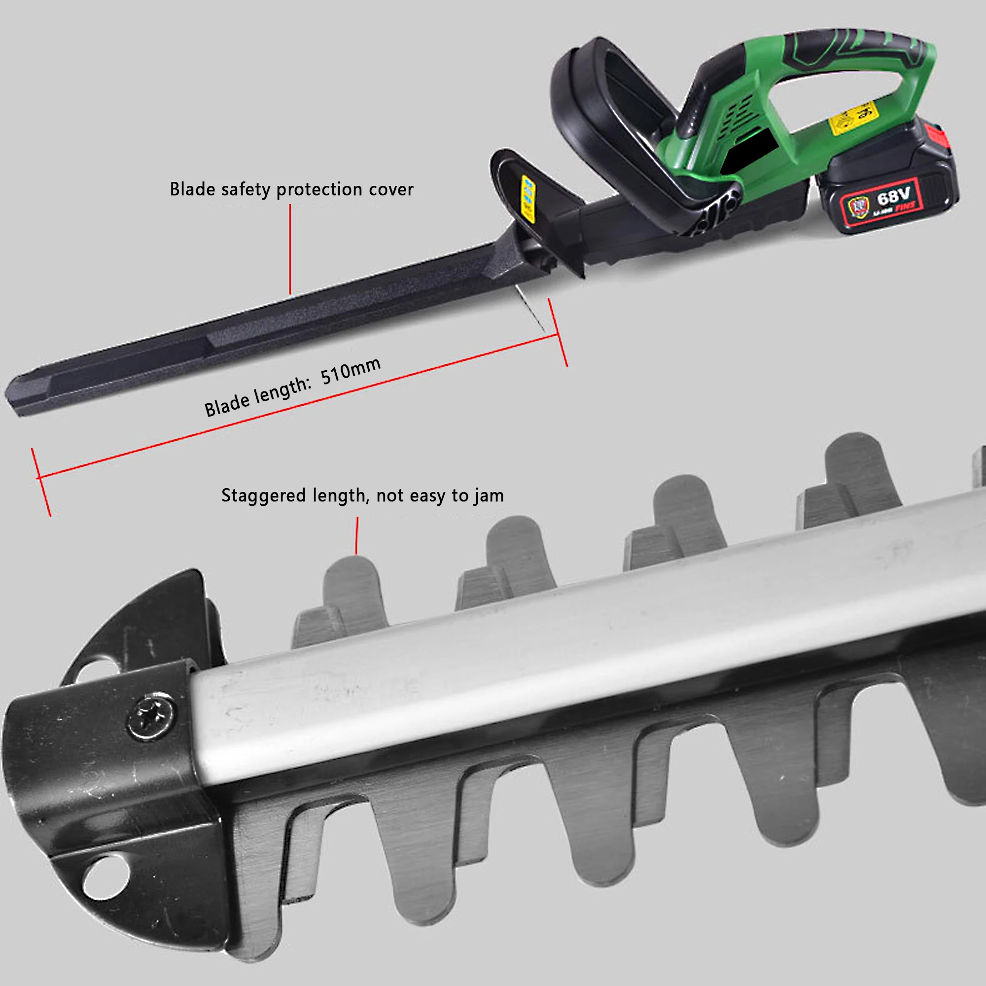 Новейший дизайн одной рукой легкий вес литиевая батарея электрический триммер для живых изгородей, переносимый операционный HK-HT260