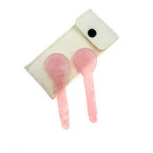 Rose Quartz Gua Sha Spoon Face Massage Tool Health Care Therapy Rose Quartz Acupressure Gua Sha Spoons for Face Sculpting